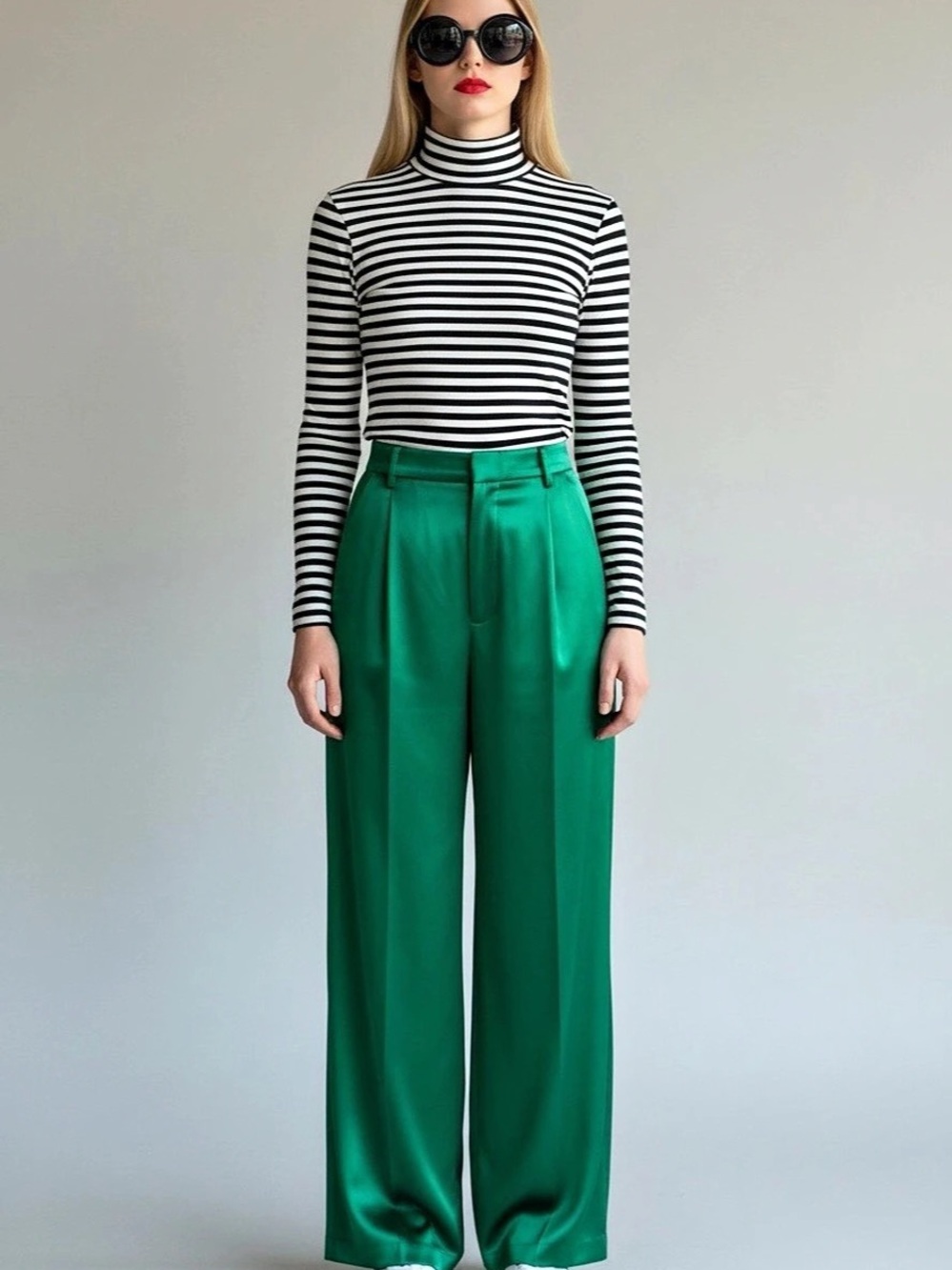 Lauren Ralph Lauren Pleated Tapered Pant Wide Leg Pants in Green Size 10